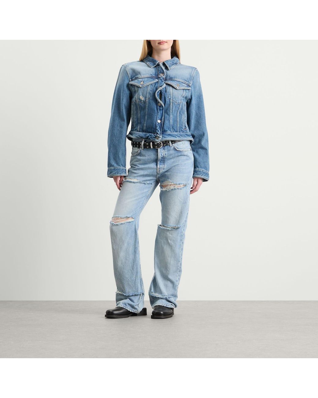 Acne Blue Oleag Vintage Wiggle Denim Jacket