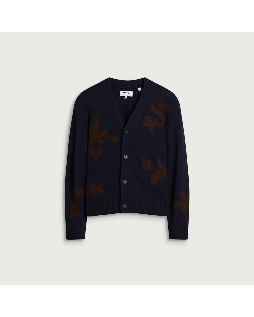 Wax London Blue Walker Felted Applique Cardigan for men