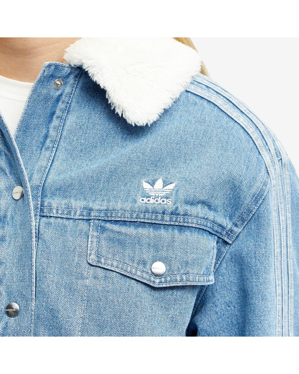 adidas Neutral Court Denim Jacket in Blue | Lyst Canada