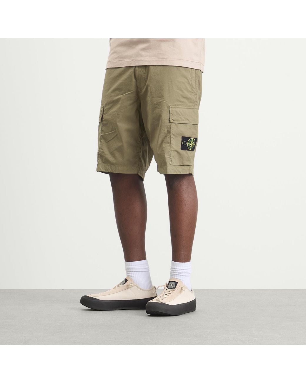 Stone Island White Low Top Sneakers for men