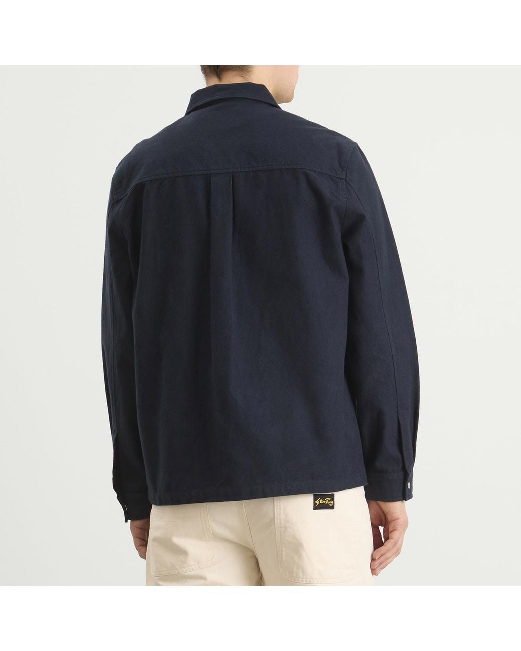 Folk Blue Anniversary Patch Overshirt for men