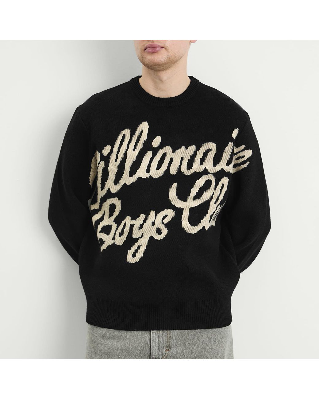 BBCICECREAM Black Script Knitted Sweater for men