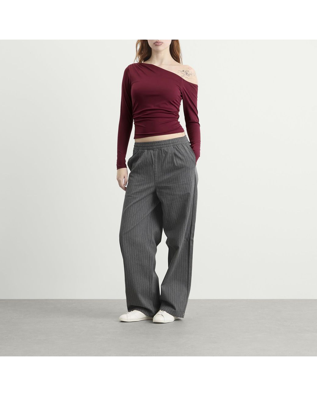 Tala Purple 365 Cupro Gathered Long Sleeve Top