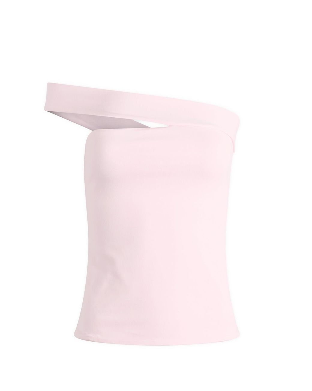 Skims Pink Cotton Jersey One Shoulder Top
