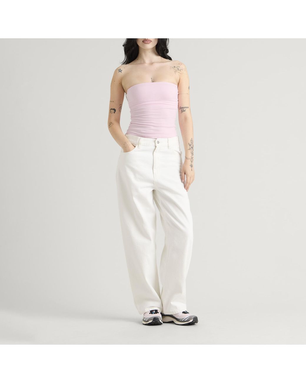 Skims Pink Cotton Jersey Tube Top