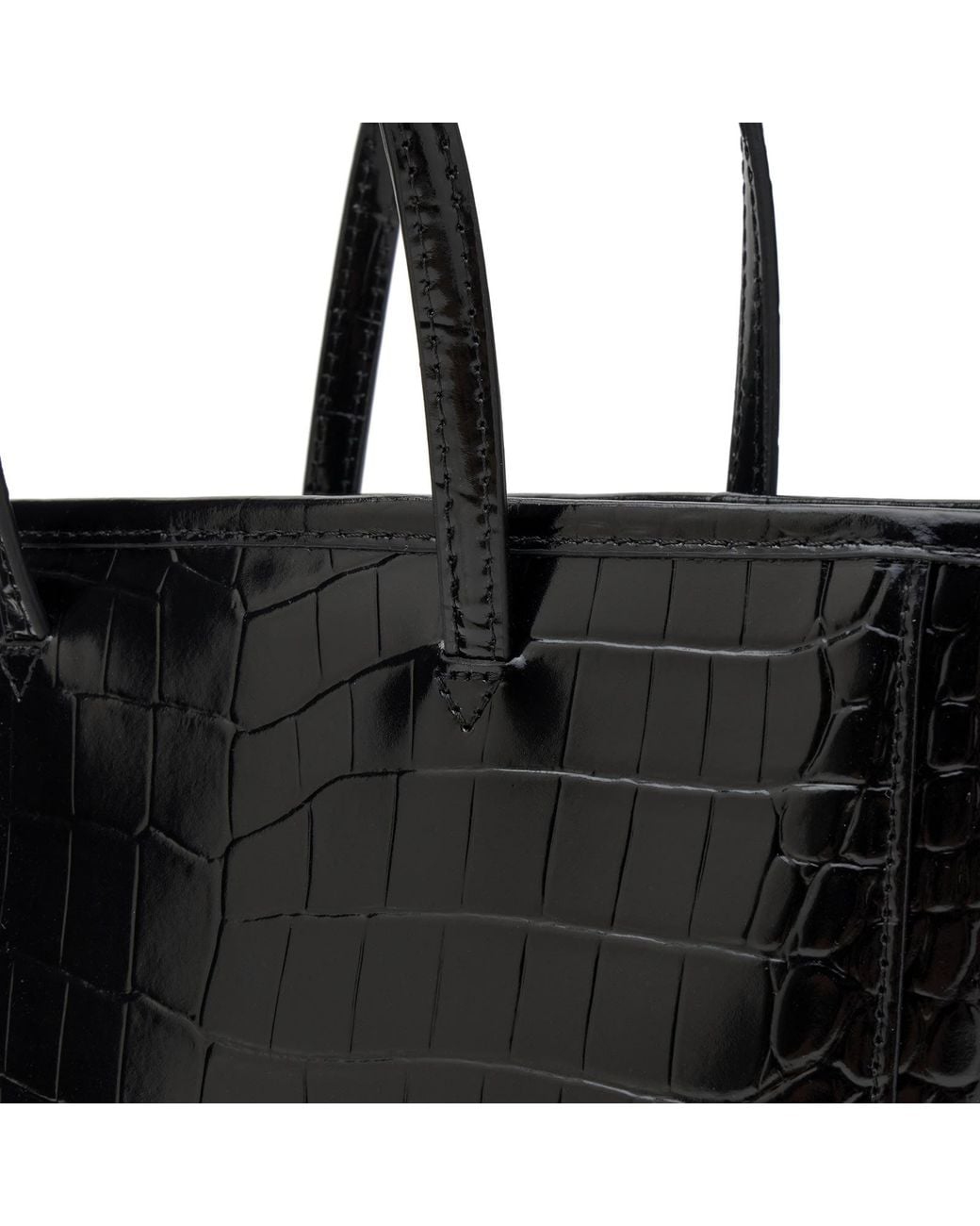 NOTHING WRITTEN Black Ain Croco Tote Bag