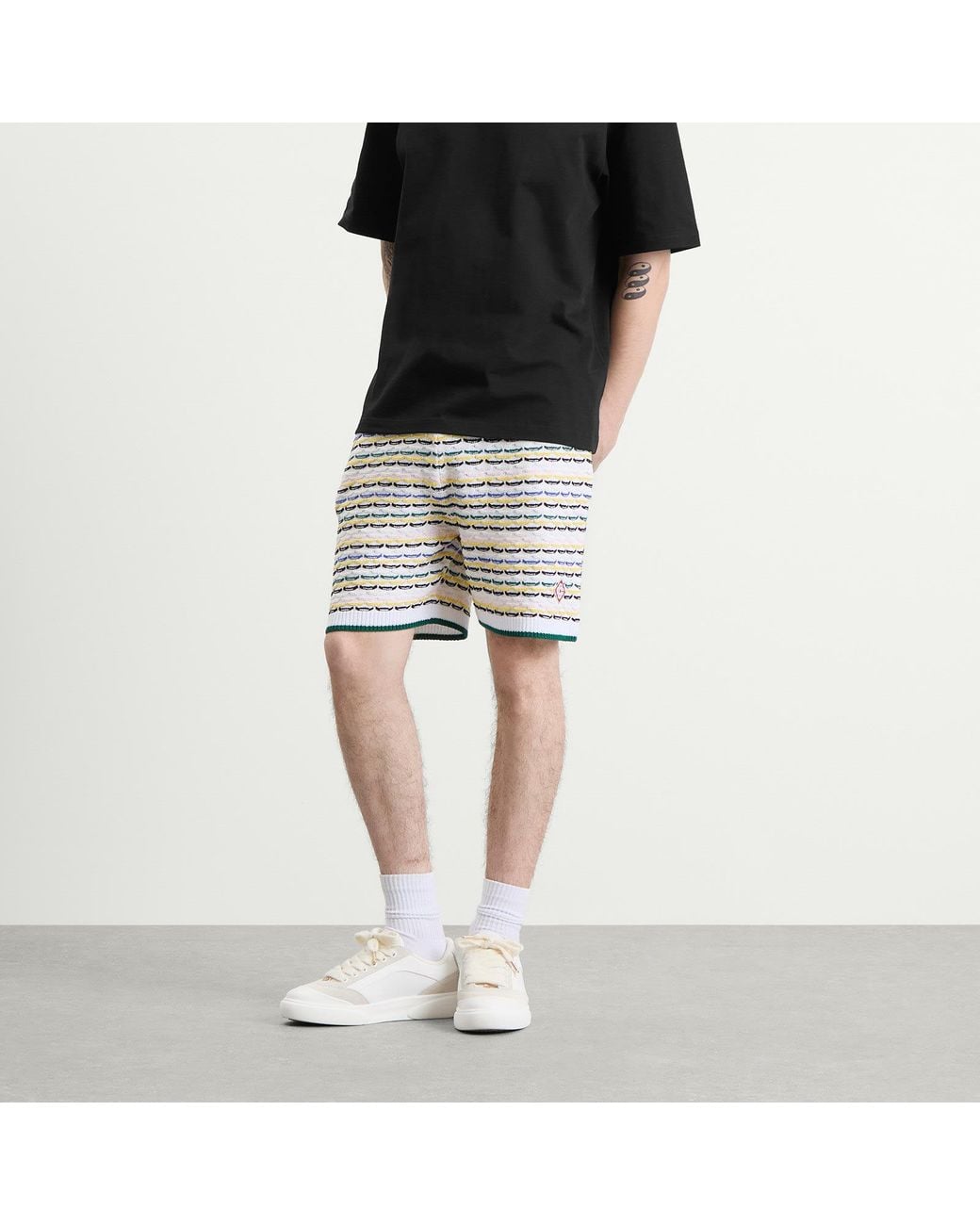 Casablanca White Tuck Stitch Shorts for men
