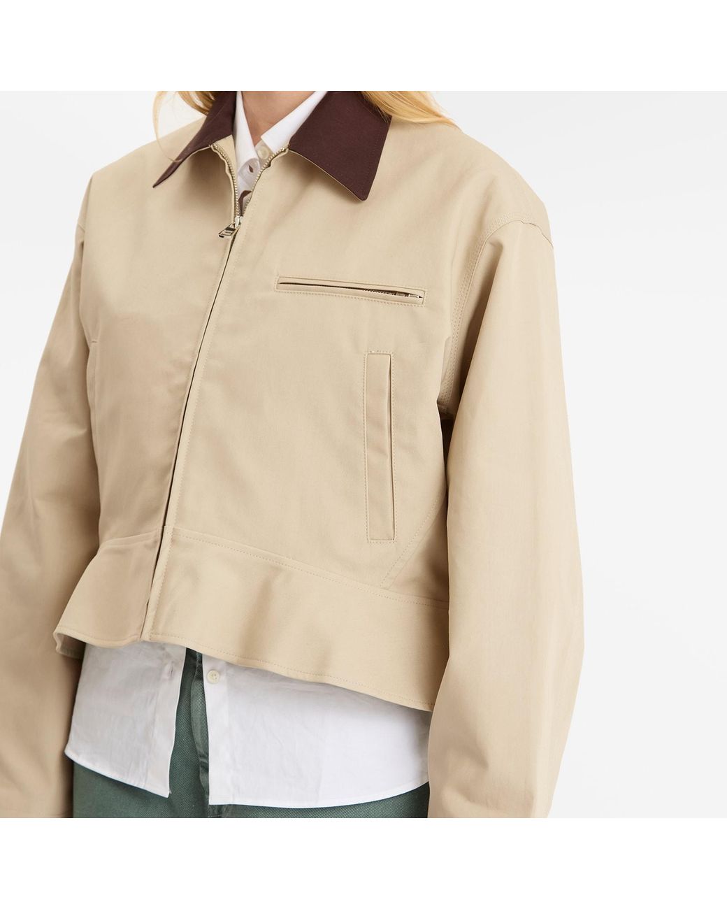 J.W. Anderson Natural Curved Hem Workwear Jacket