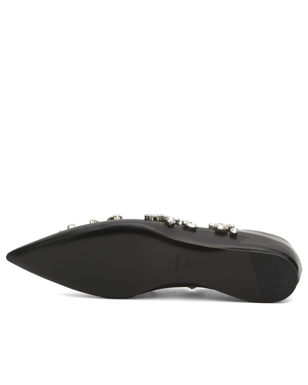Jil Sander Black Embellished Ballerina
