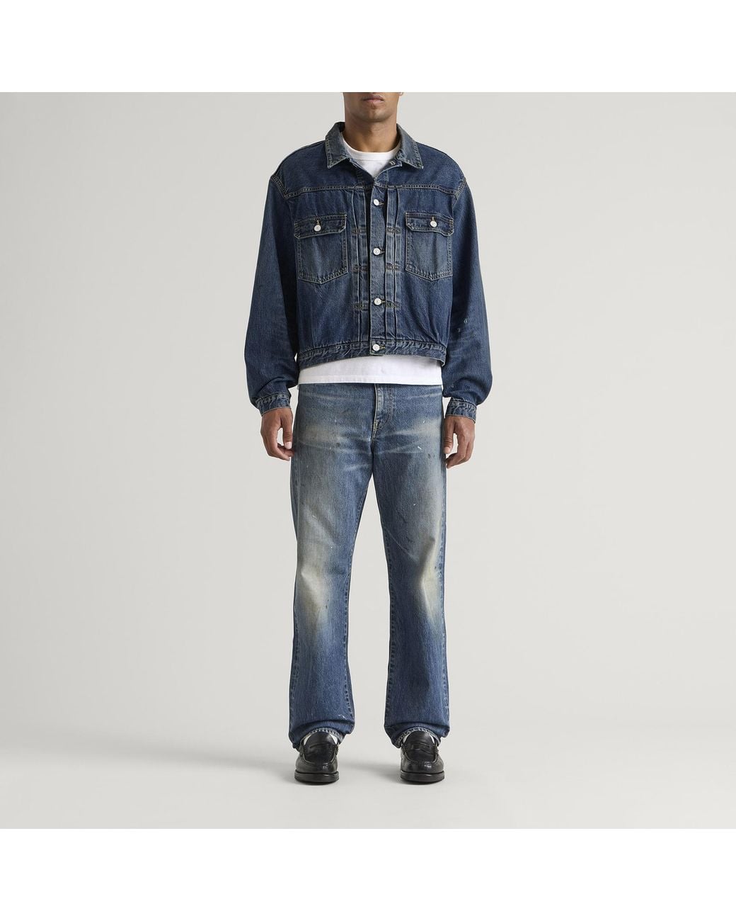 Visvim Blue Damaged Denim Jacket for men