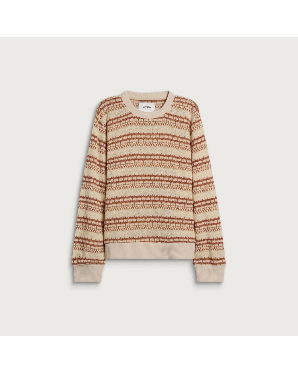 Corridor NYC Natural Pointelle Crewneck for men
