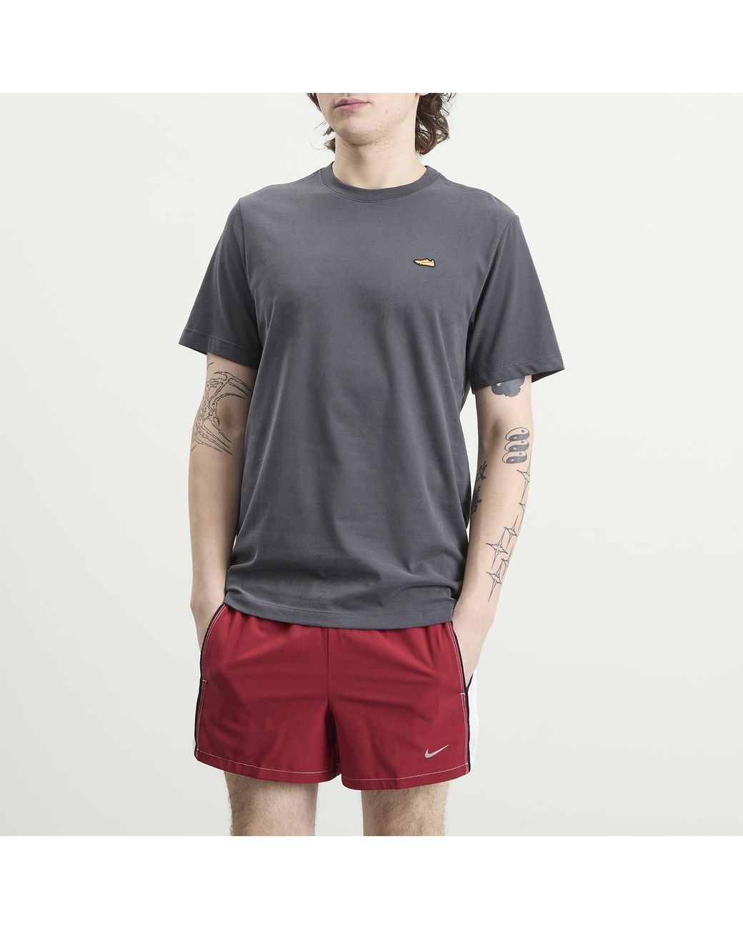 Nike Gray Nike Dri-Fit Retro Running T-Shirt for men