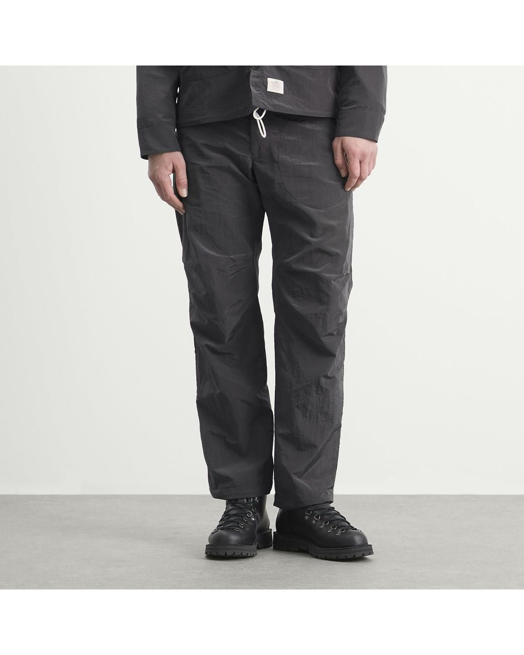 RANRA Gray Wilder Shiny Nylon Cargo Pants for men