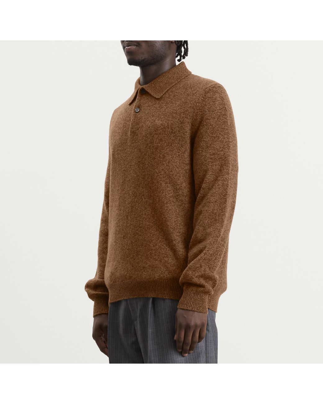 Jil Sander Brown Wool Cashmere Polo for men