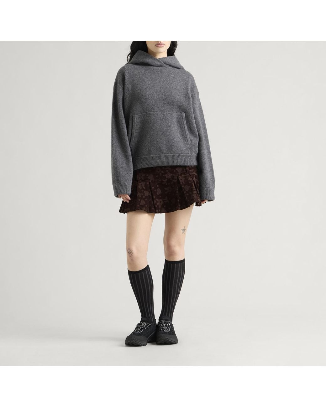 PAOLINA RUSSO Black Pleated Mini Skirt