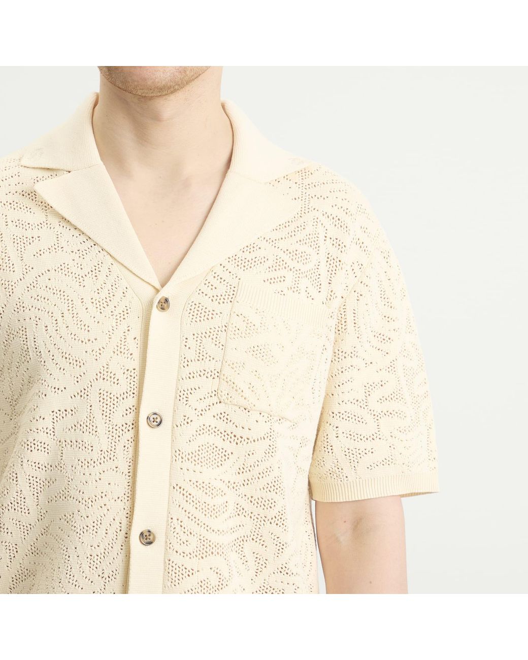 Drole de Monsieur Natural Lace Knitted Shirt for men