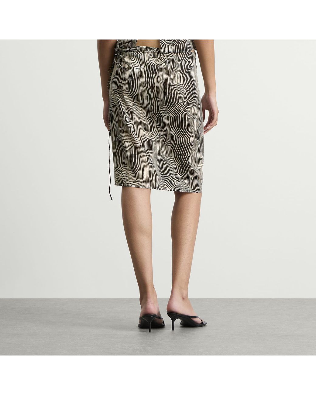 St. Agni Gray Savannah Silk Wrap Skirt