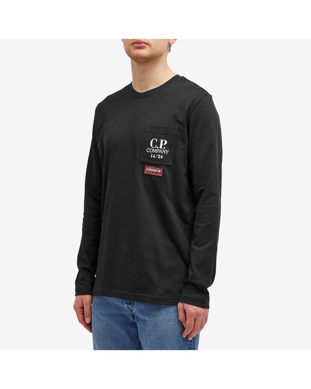adidas X C.P. Company Spzl Pocket Long-Sleeve T-Shirt in Black for