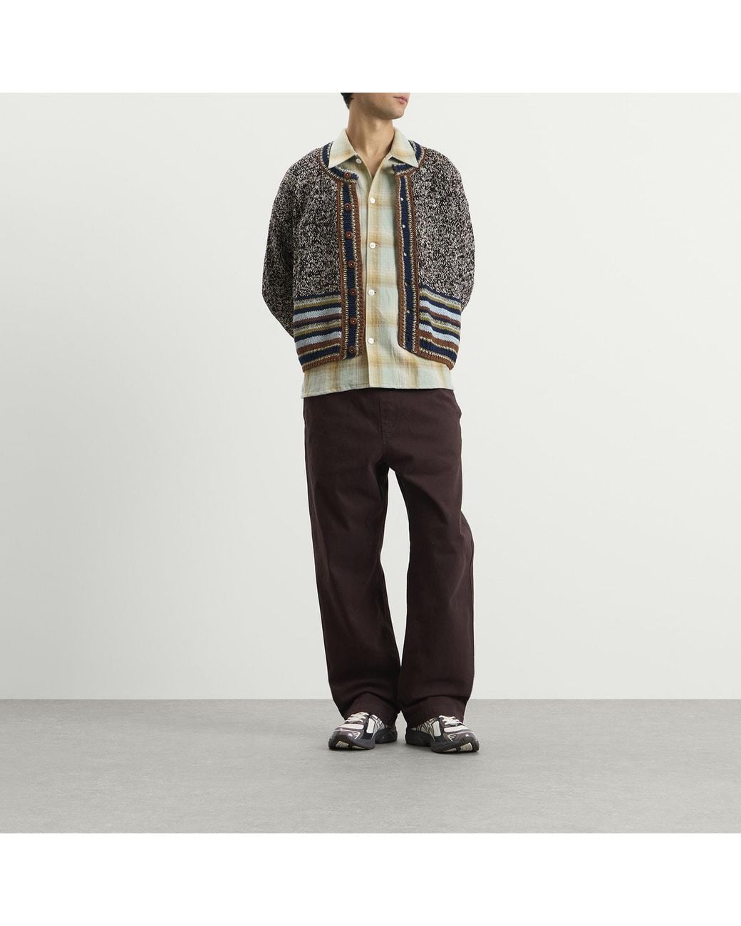STORY mfg. Black Hand Knit Root Cardigan for men