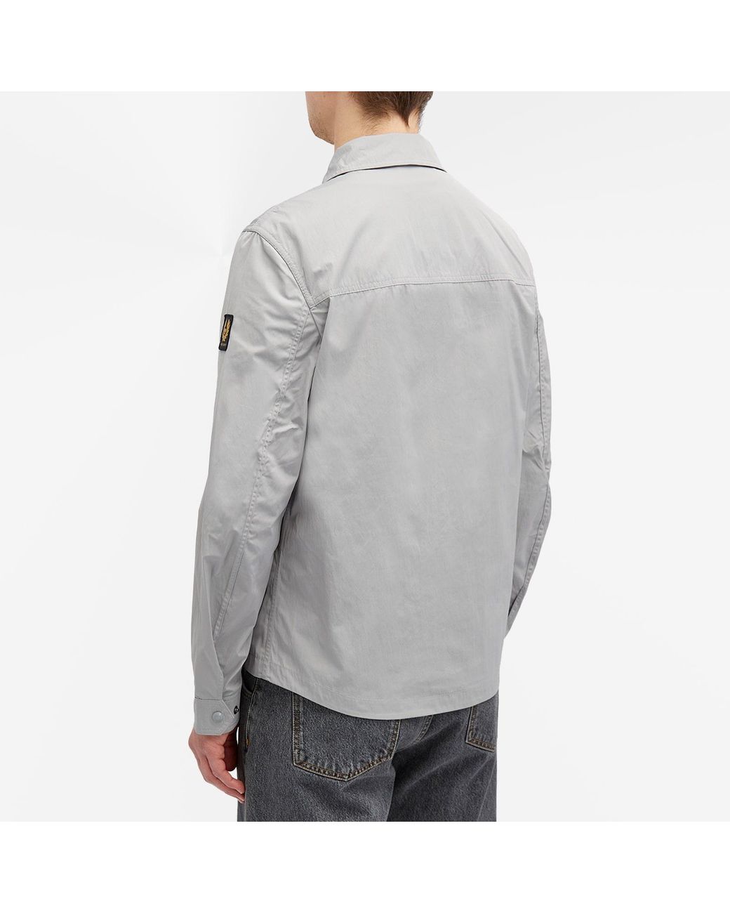 Belstaff Outline Ripple Shell Overshirt in Gray for Men | Lyst