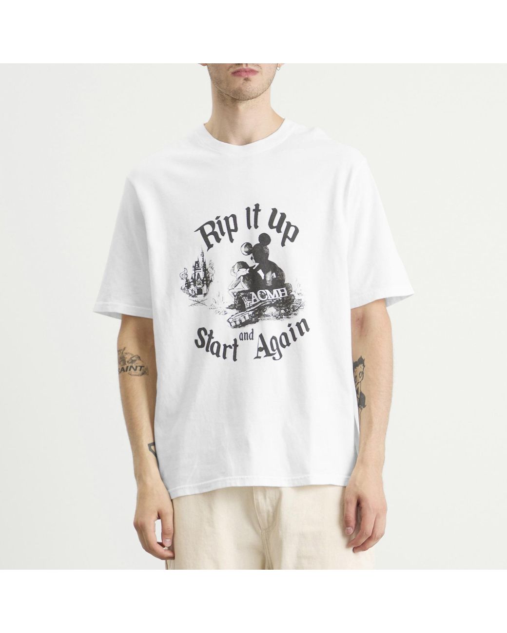ACMH by Magic Castles White Rip It Up T-Shirt for men