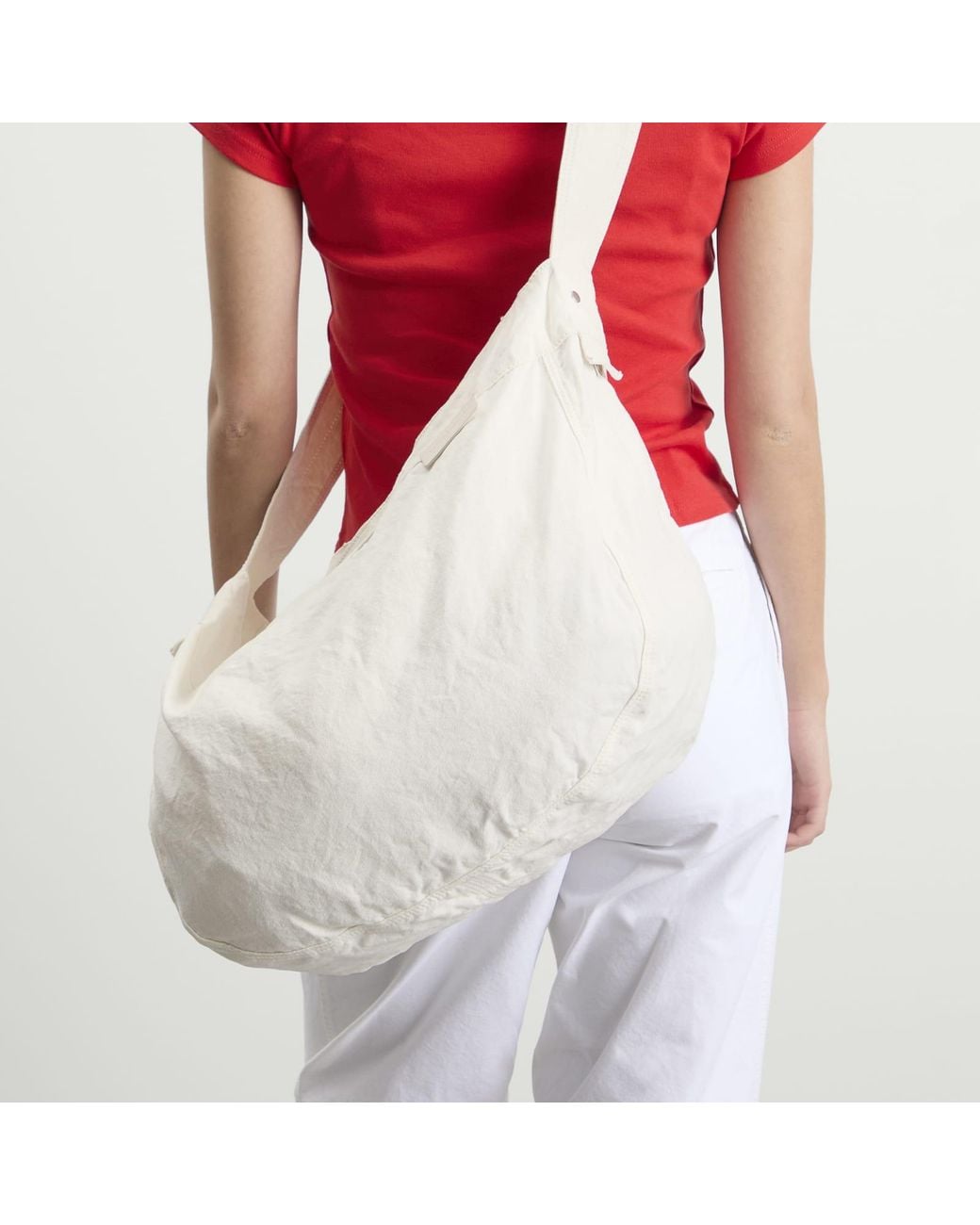 NOTHING WRITTEN White Linen Cross Body Bag