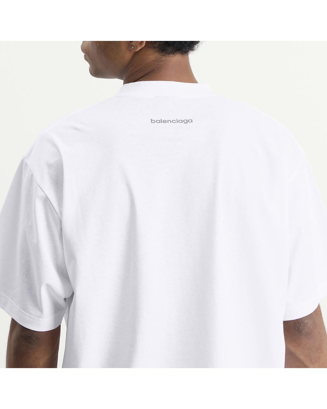 Balenciaga White Logo T-Shirt for men