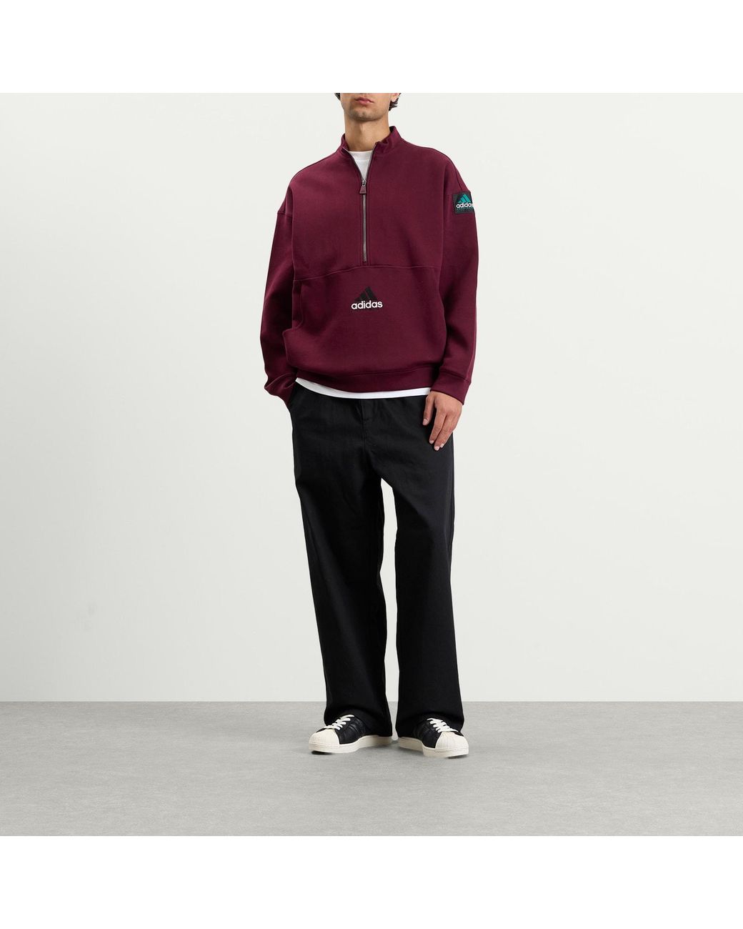 Adidas Purple Eqt Half Zip for men