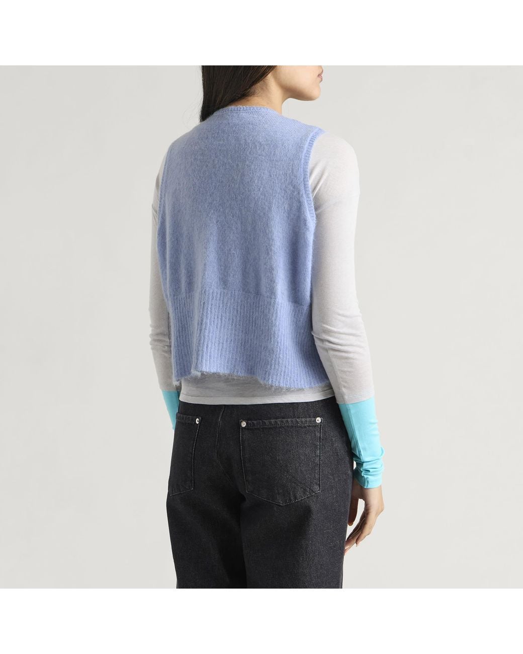 Beams Boy Blue China Button Knit Vest