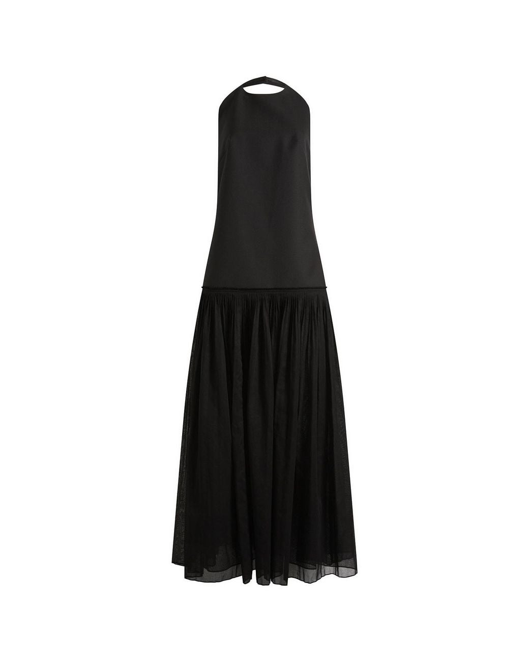 Rohe Black Rohe Pleated Muslin Halter Dress