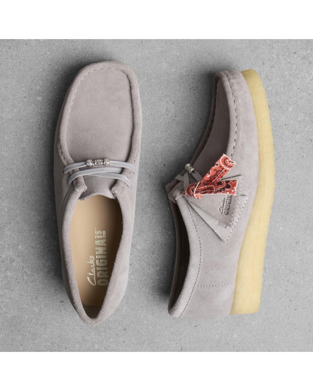 Clarks White Wallabee