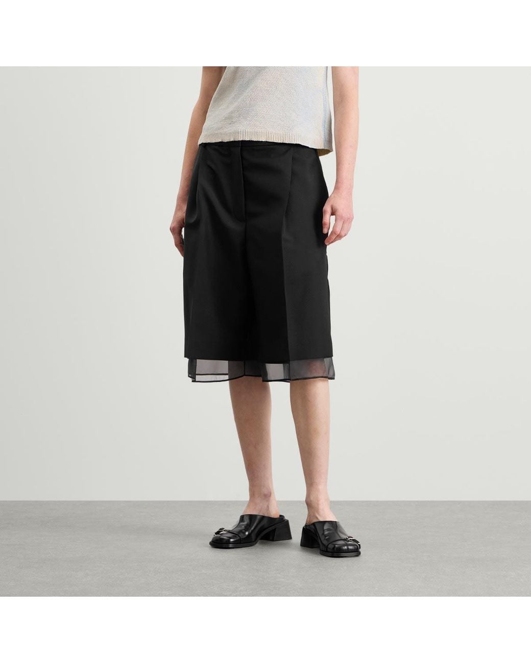 Rohe Black Organza Lined Shorts
