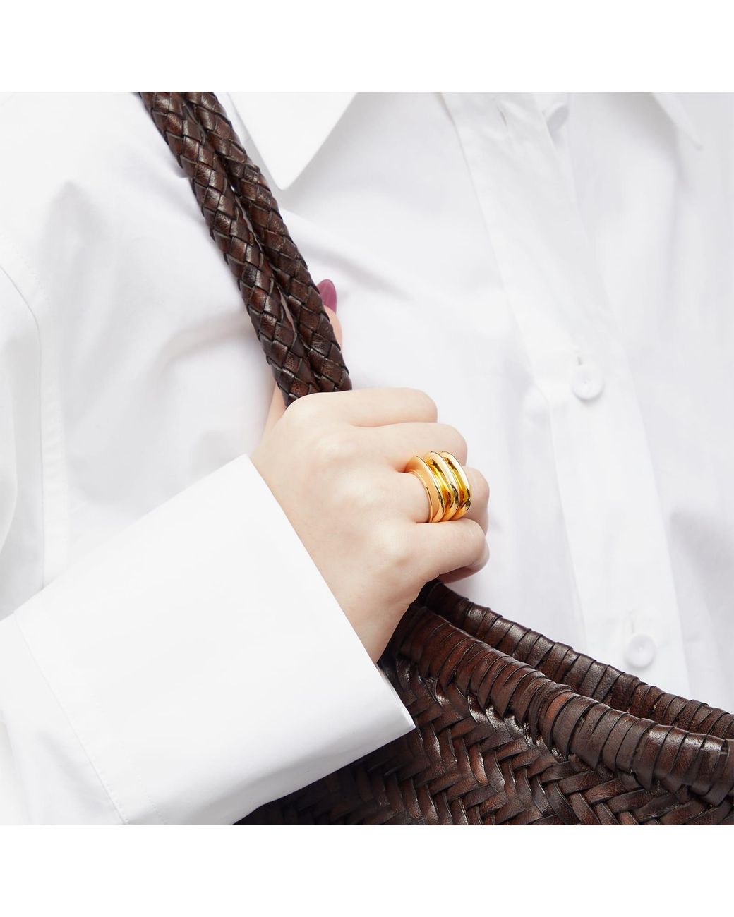 Missoma Metallic Triple Ridge Ring