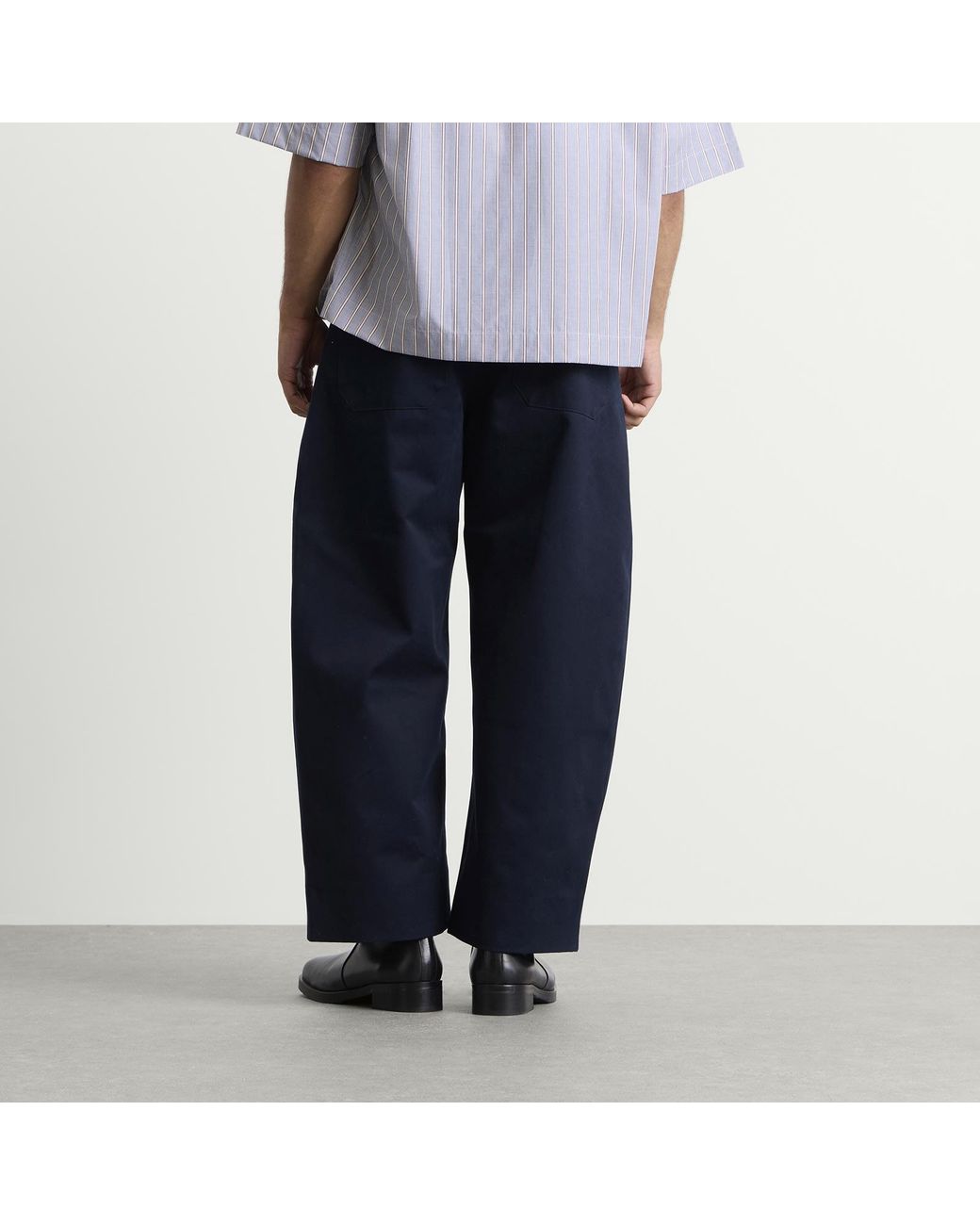 Studio Nicholson Blue Sorte Deep Pleat Volume Pant for men
