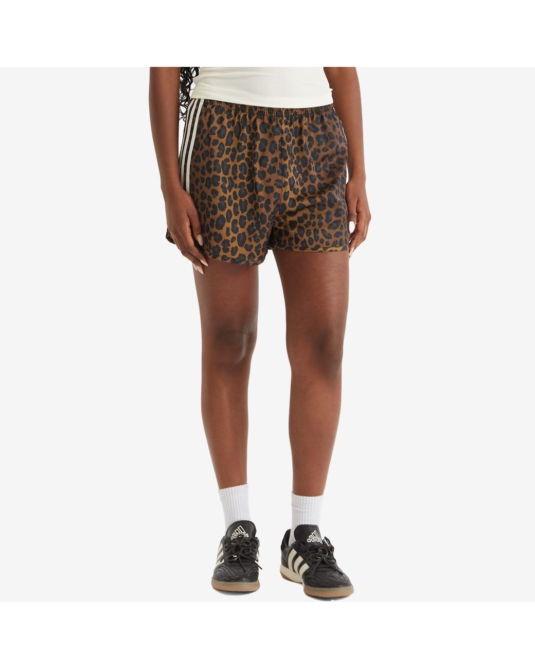 ★adidas★ Satin Shorts Leopard Charcoal adidas Originals Satin Shorts - Multicolor | Free Shipping