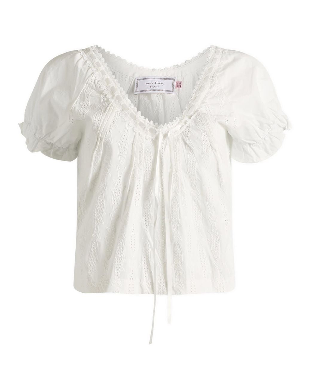 House Of Sunny White Sea Breeze Cotton Top