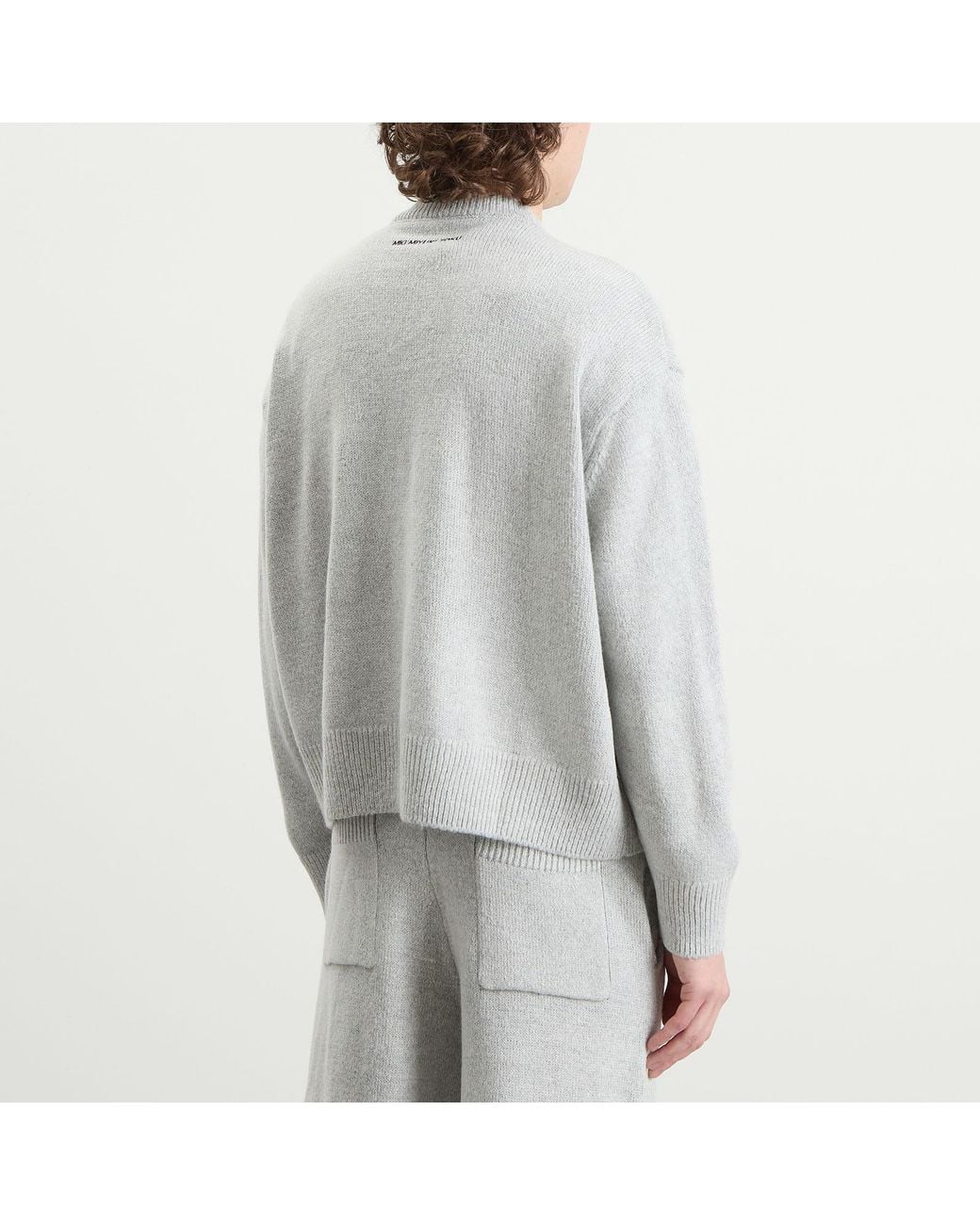 MKI Miyuki-Zoku Gray Mohair Blend Knit Crewneck for men