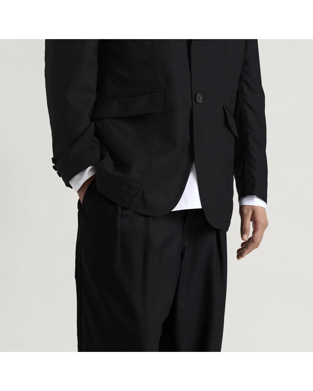 Comme des Garçons Black Wool Gabardine Trousers for men