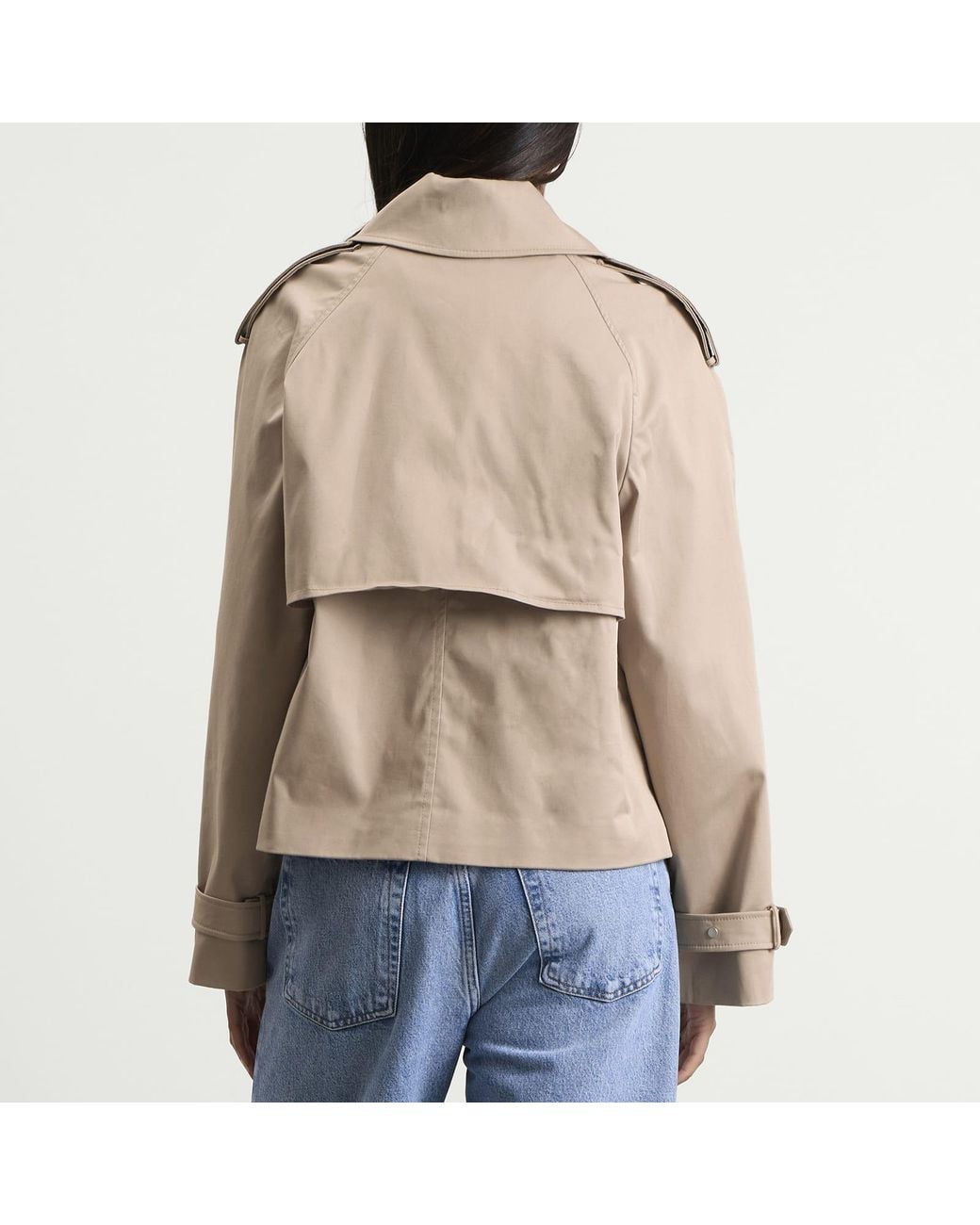 Anine Bing Natural Rickie Cropped Trench Coat