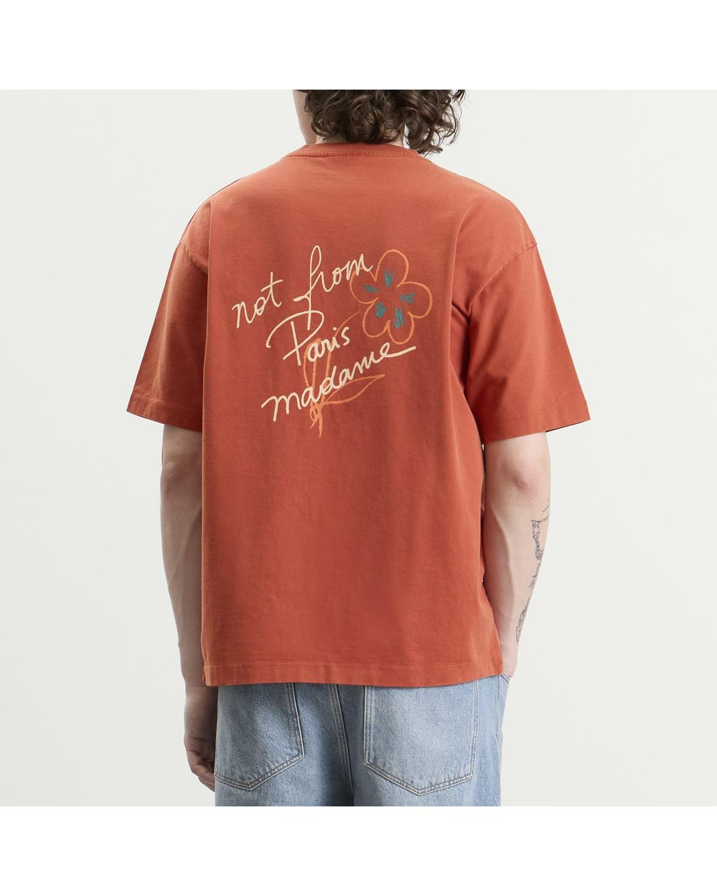 Drole de Monsieur Orange Esquisse Slogan T-Shirt for men