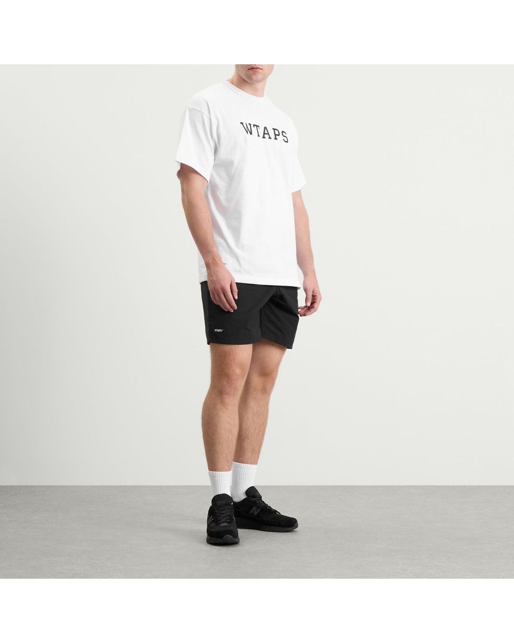 (w)taps White Academy Logo T-Shirt for men