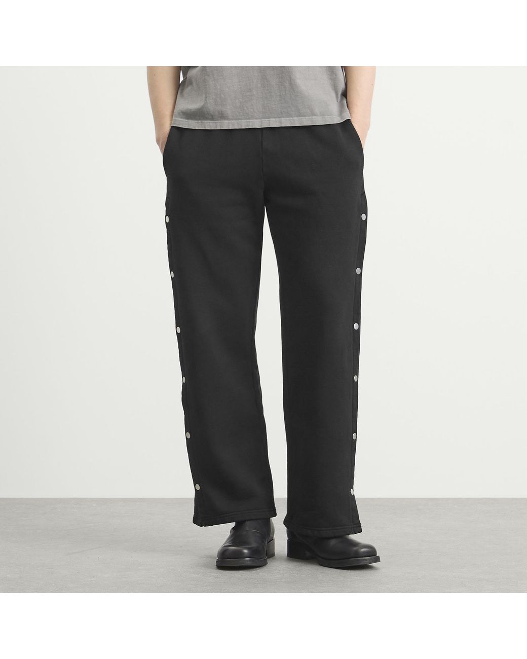 Les Tien Black Heavyweight Classic Snap Pant for men