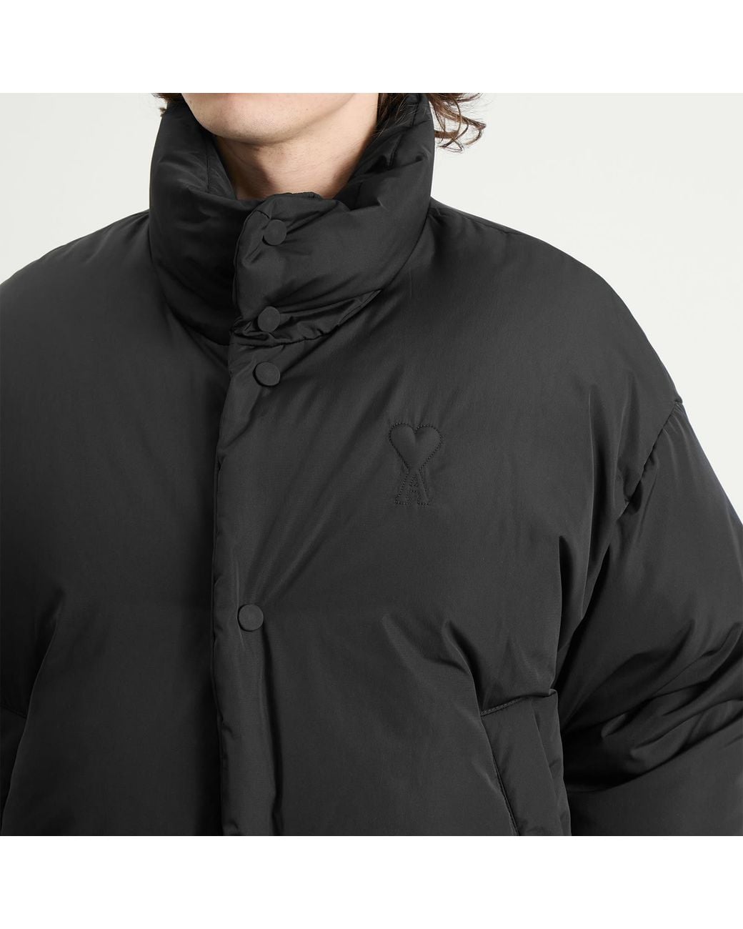 AMI Black Technical Taffetas Adc Down Jacket for men