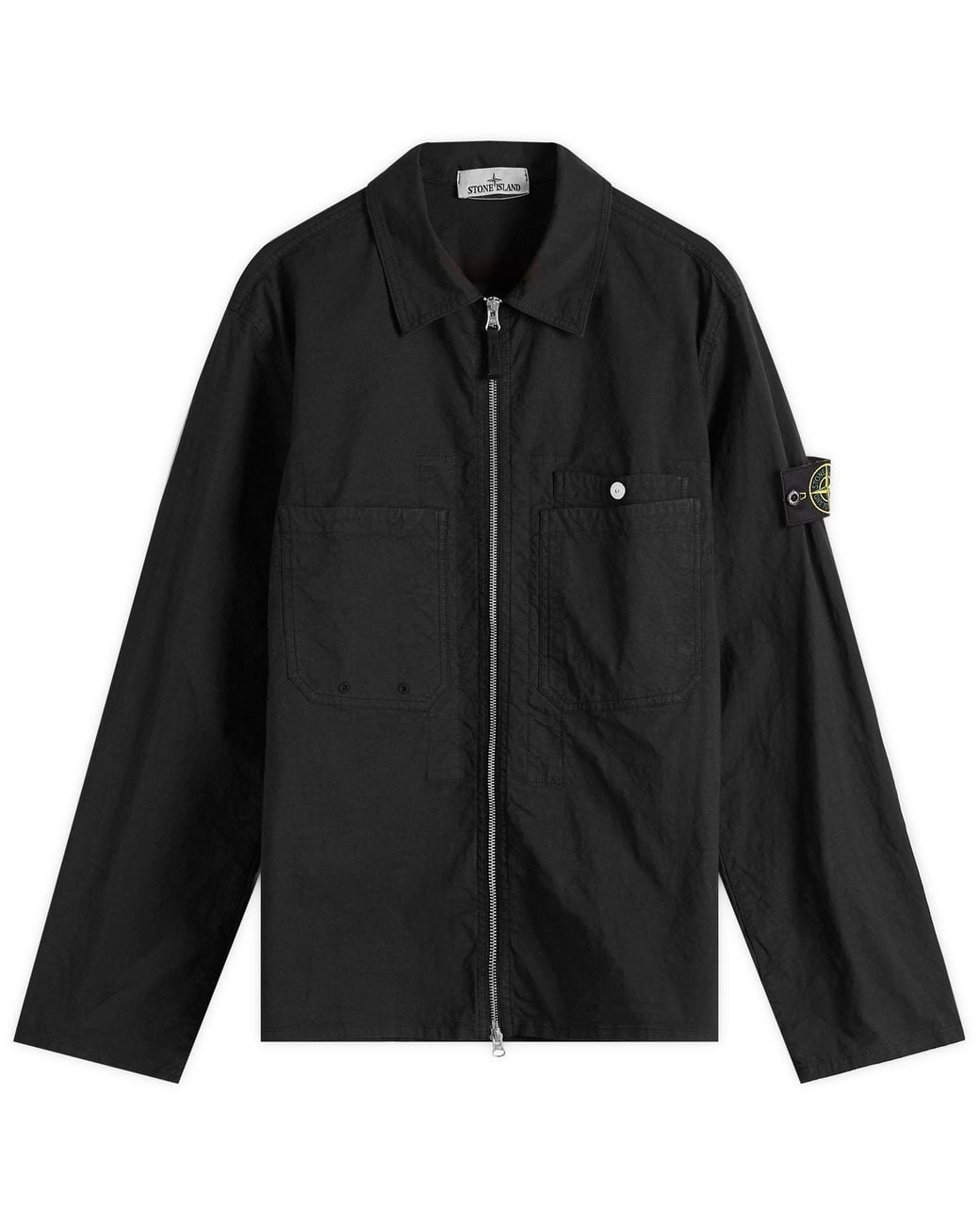 Stone Island Mil-Spec Stretch Ripstop-Tc Shirt Jacket in Black for