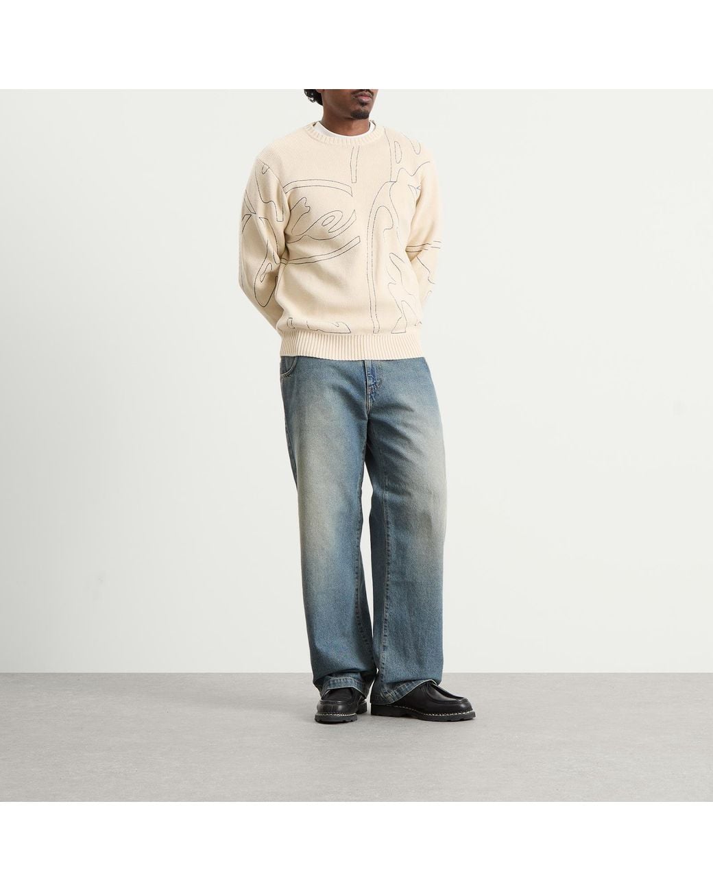 Arte' Natural All Over Circle Logo Knit Jumper for men