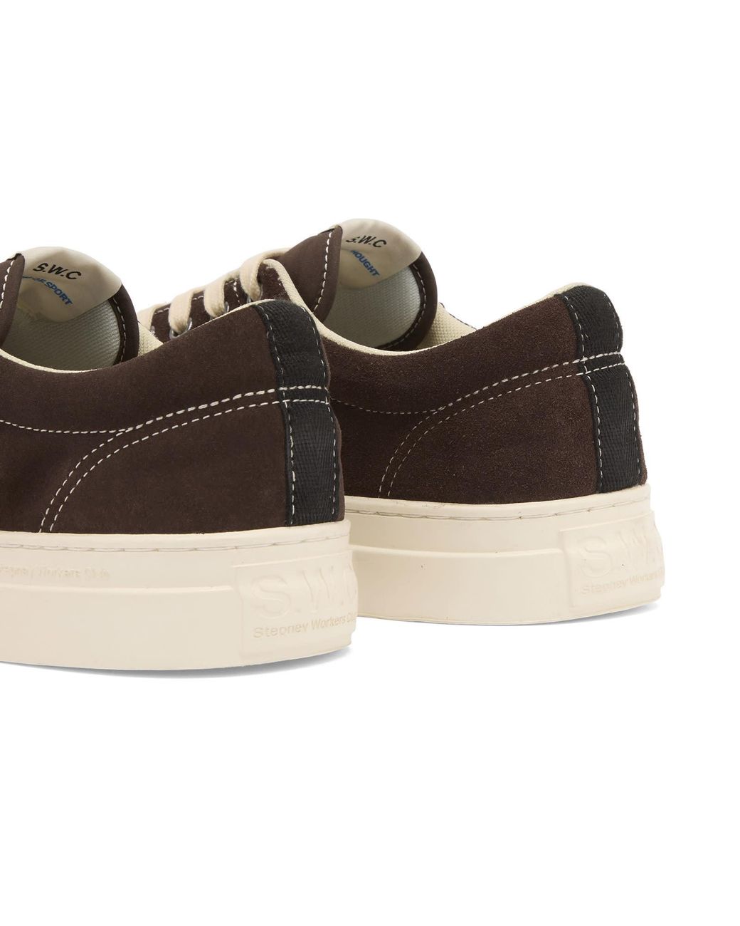 Stepney Workers Club Brown Dellow Woven Suede Sneaker for men