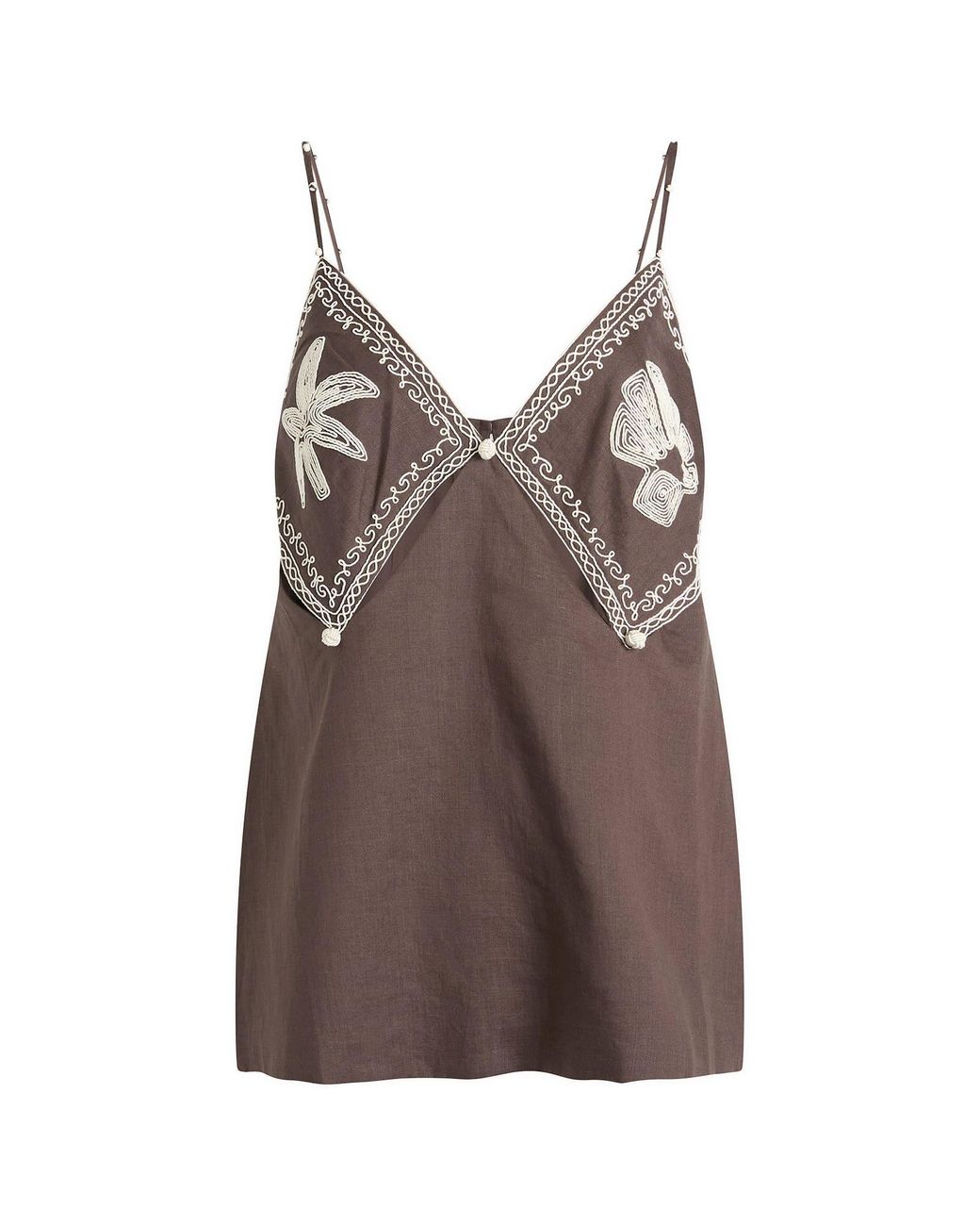 ALÉMAIS Brown Leandra Corded Cami Top