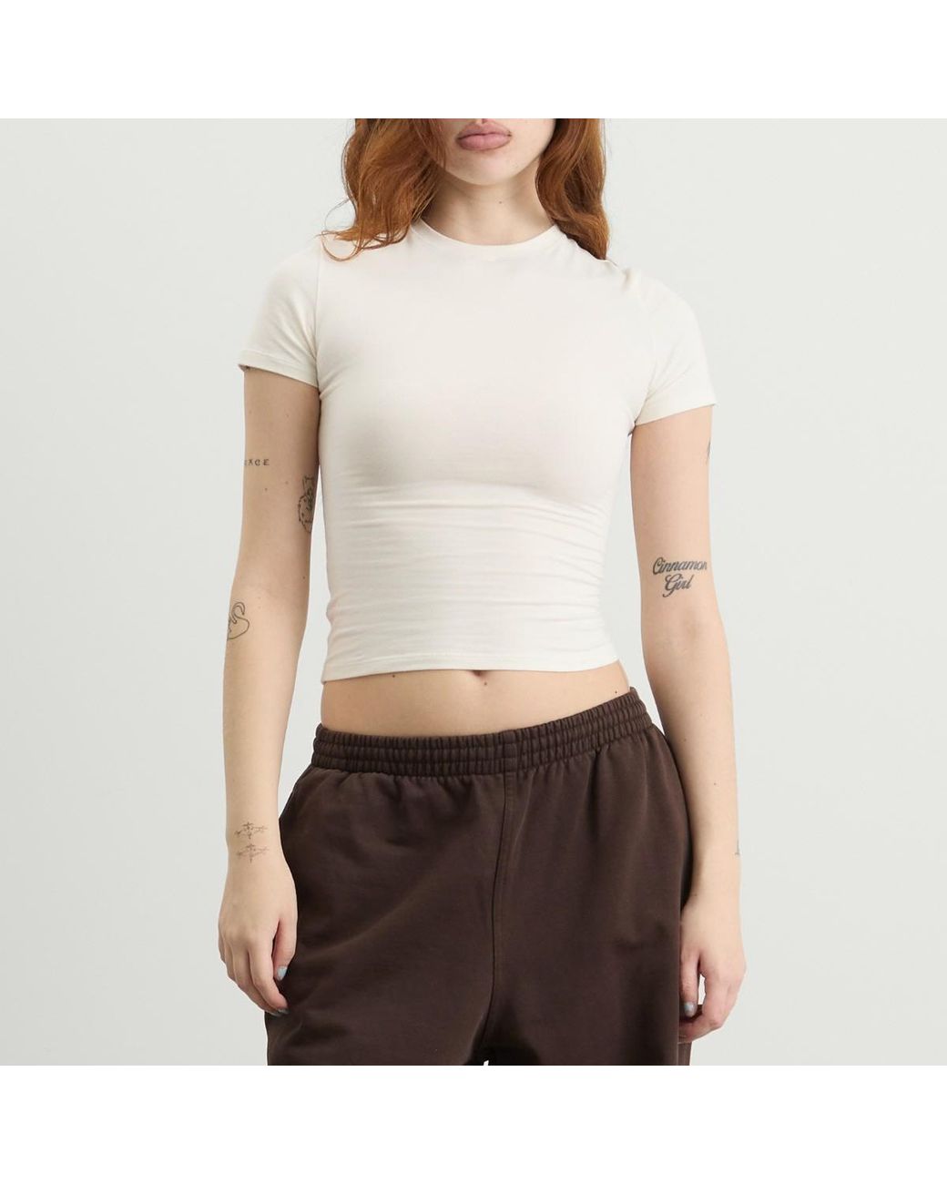 Skims White Cotton Jersey T-Shirt
