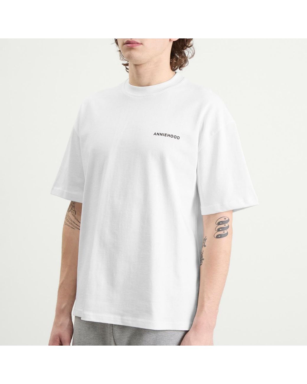 Annie Hood White Mini Logo T-Shirt for men
