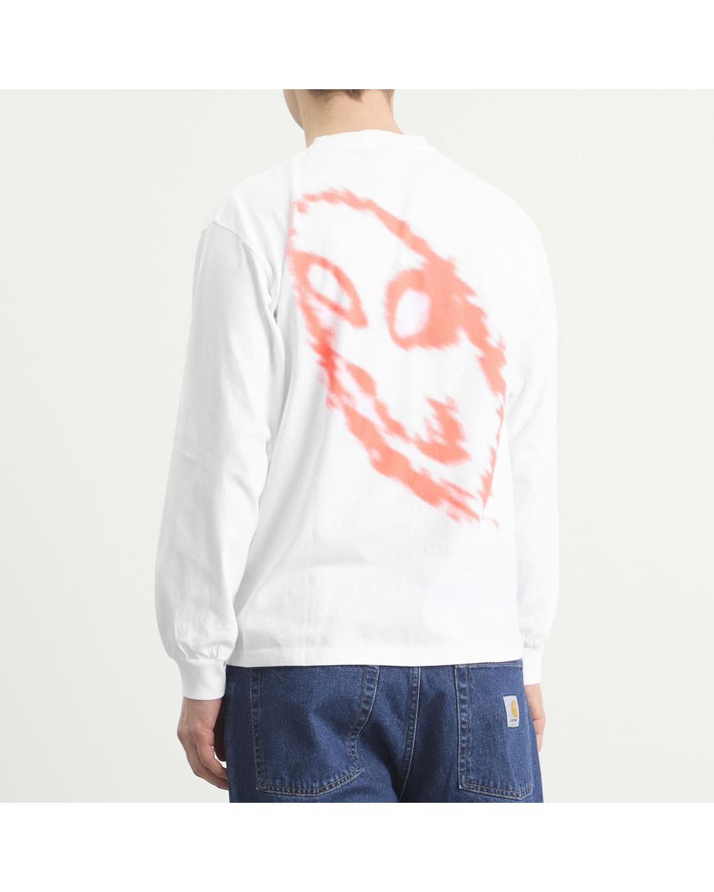 No Problemo White Smile Away Long Sleeve T-Shirt for men